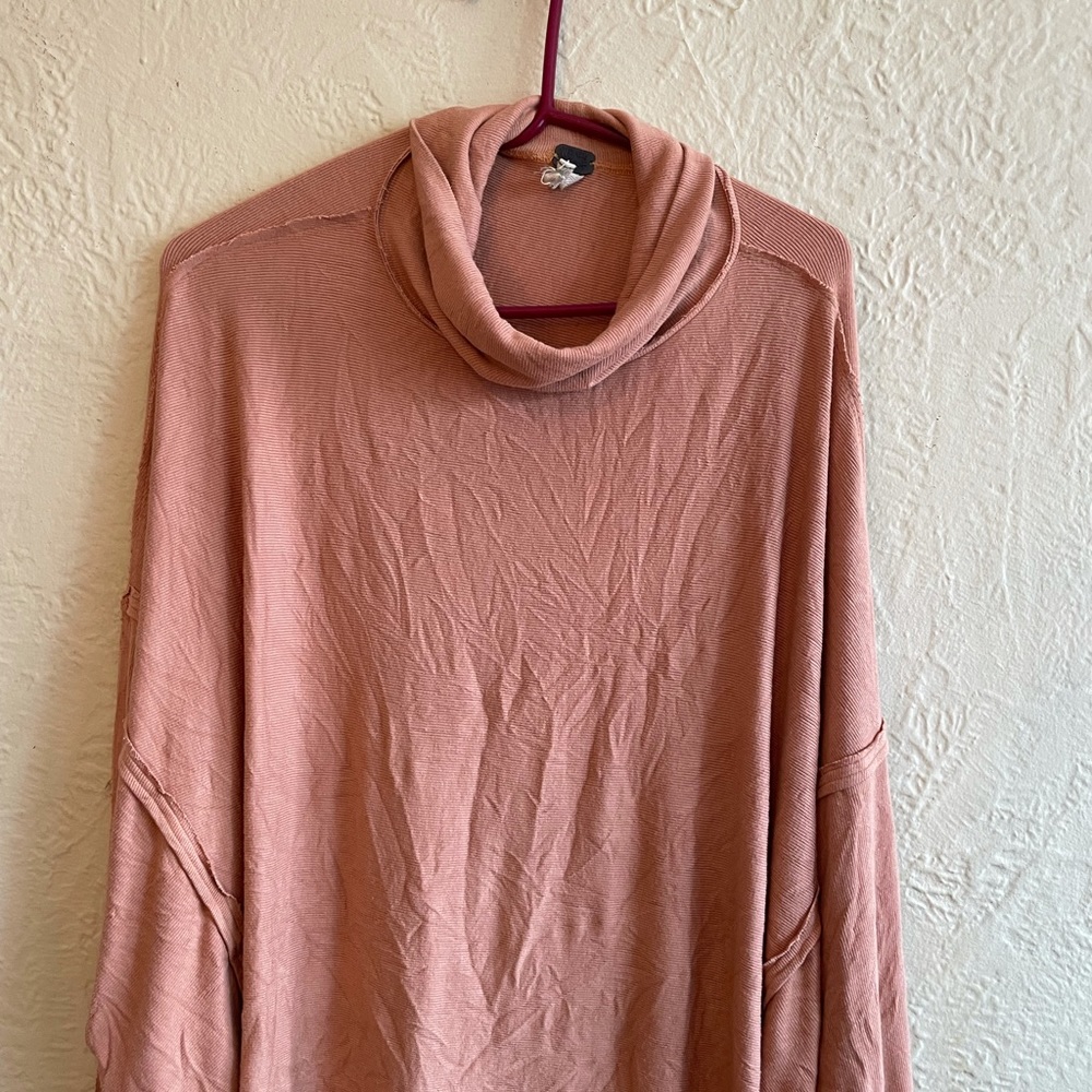 We the Free Free people orange turtleneck sweater